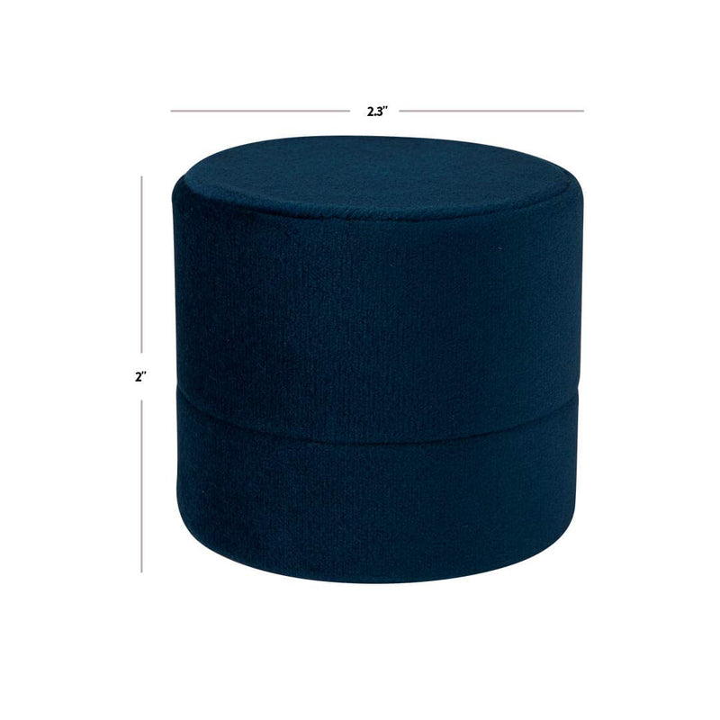 [Australia] - Koyal Wholesale Round Velvet Ring Box, Navy Blue Double Ring Slot Wedding Ceremony Ring Box with Detachable Lid, 2 Piece Engagement Ring Box Holder, Proposal, Wedding, Heirloom, Ring Bearer Ring Box 