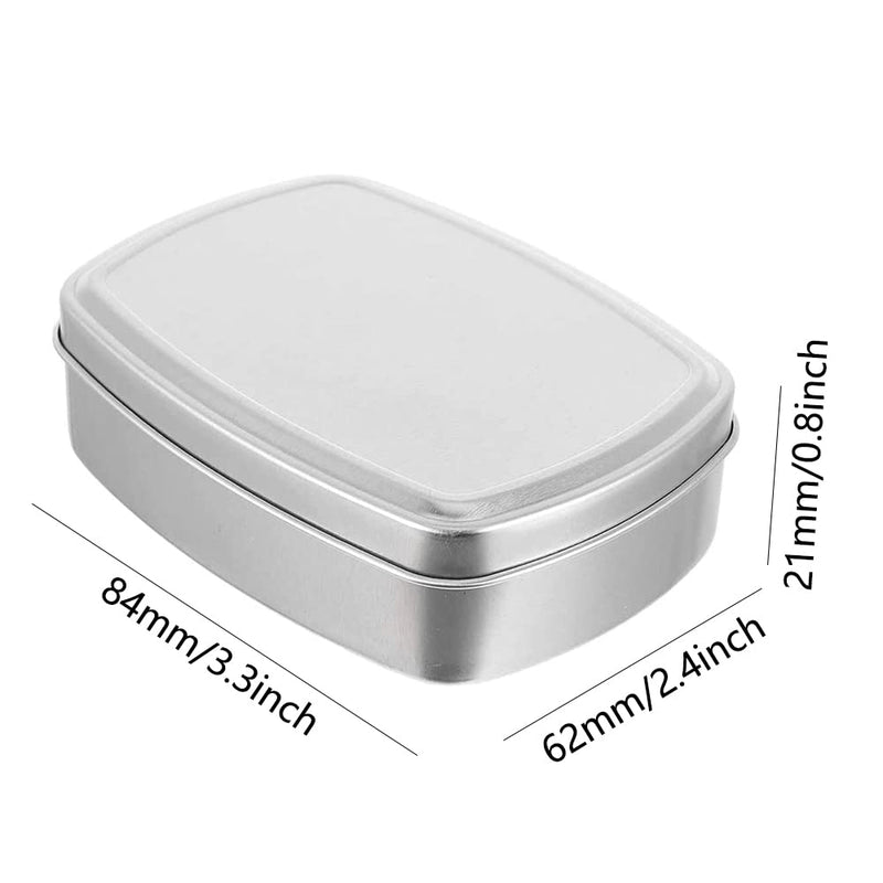 [Australia] - Aluminium Storage Soap Tins Box Soap Bar Holder Dish Container Bathroom Countertop Soap Storage Box for Soap Candy Key Earrings Storage Case (8.4x6.2cm) 