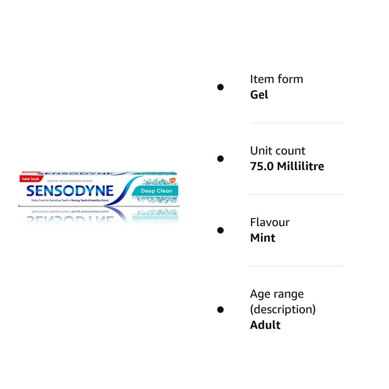 [Australia] - Sensodyne Sensitive Toothpaste Daily Care Deep Clean Gel, Packaging may vary, 75 ml (Pack of 1) 75 ml (Pack of 1) 