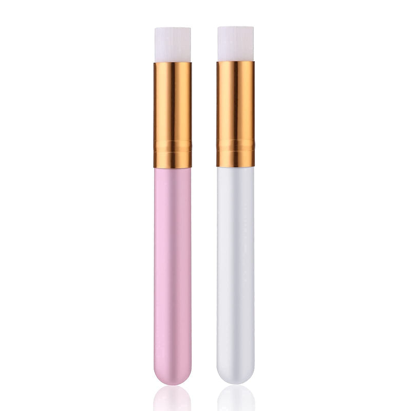 [Australia] - Molain Lash Shampoo Brushes,2 Pieces Nose Pore Deep Cleansing Facial Brush, Eyelash Extensions Brush Washing Brush Lash Cleanser 2 Colors Pink and White 