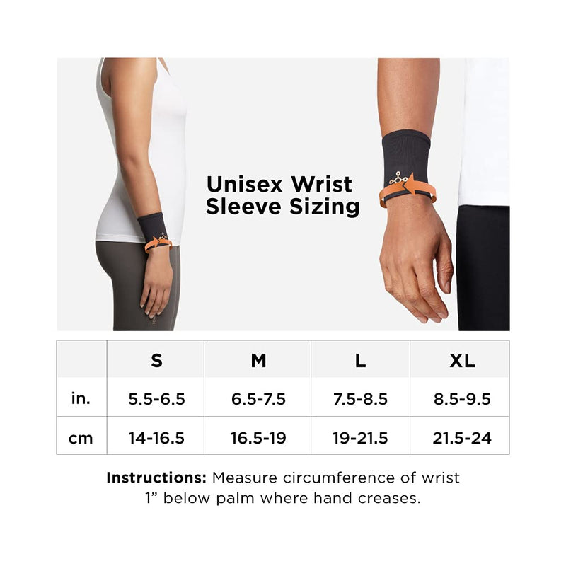 [Australia] - Tommie Copper Unisex Core Compression Wrist Sleeve - Black, Small 
