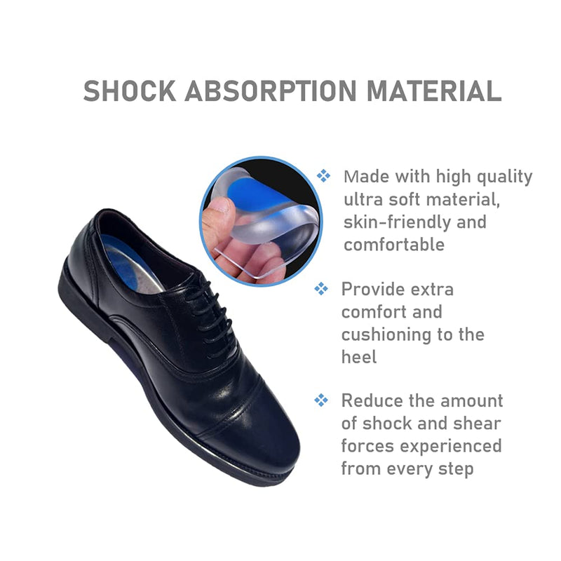[Australia] - VivoFoot Gel Heel Cups, Shoe Inserts for Plantar Fasciitis, Heel Spur & Achilles Pain Relief, Heel Lift Pads for Men & Women (Large, 2 Pairs) Large, 2 Pairs 