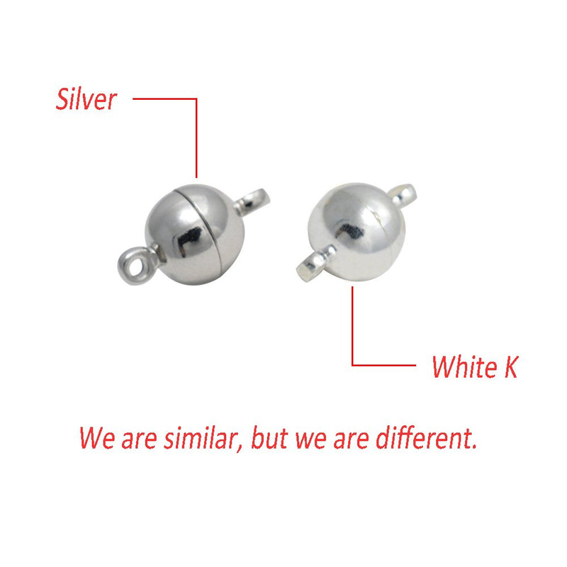 [Australia] - MOAMUN 20 Packs Jewelry Magnetic Clasp Converter for Necklace Bracelet Jewelry Making, Magnetic Findings (Silver 6mm) Silver 6mm 