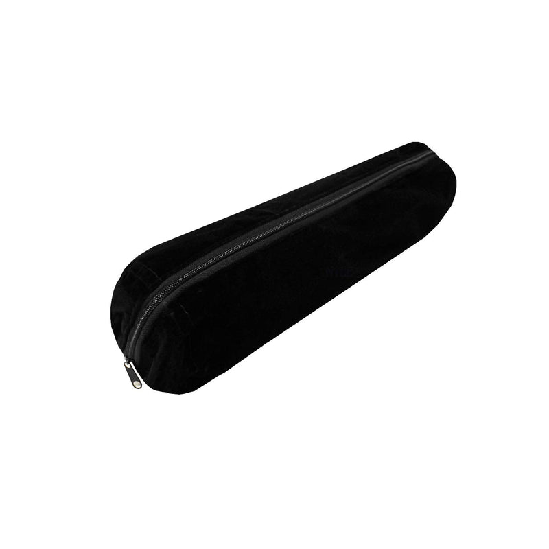 [Australia] - Mooca Black Velvet Bracelet Bangle Watch Roll Travel Pouch Jewelry Travel Organizer Portable Zipper Pouch with A Removable Roll Insert, 11" W x 3" Diameter 