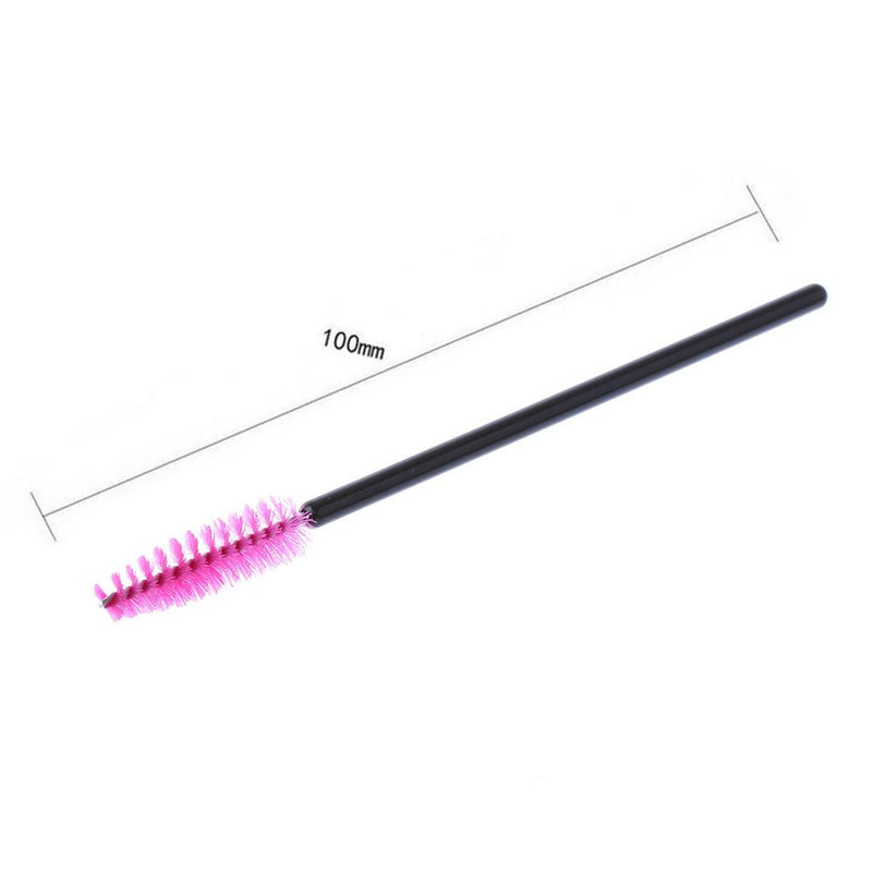 [Australia] - VizGiz 100 Pack Disposable Eyelash Brush Wands Mascara Brushes Eye Lashes Extension Makeup Kits Spoolies Applicator Tool Set One-Off Cosmetic Beauty Eyebrow ( Rose Pink ) 