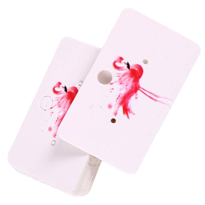 [Australia] - 100pcs Jewelry Display Cards Paper Cards Printing Jewelry Necklace Bracelet Pendant Label Display Jewelry Earring Ear Studs Cards Label - Flamingo 