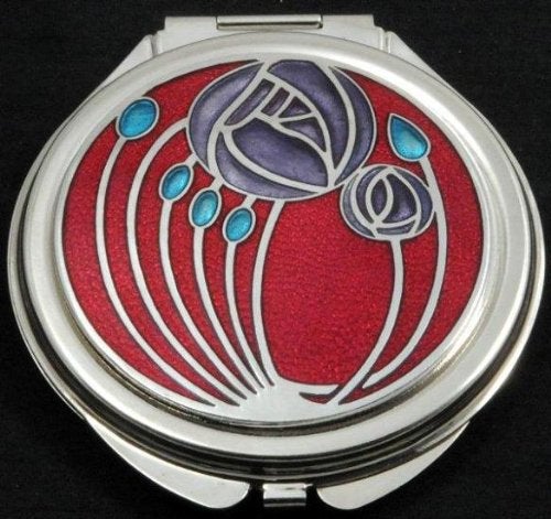 [Australia] - Compact Mirror in Mackintosh Two Roses Design. (Purple) Purple 