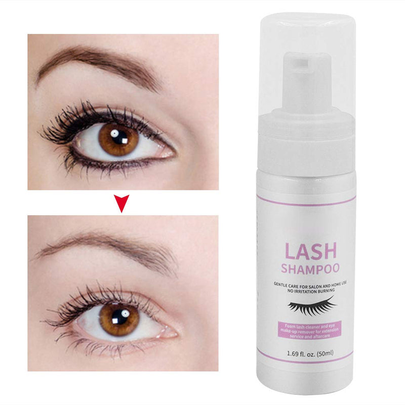 [Australia] - 50ml Eyelash Cleanser, Eyelid and Eyelash Foam Shampoo Gentle Eyelash Extension Cleanser for Removing Oil Make-up Residues 