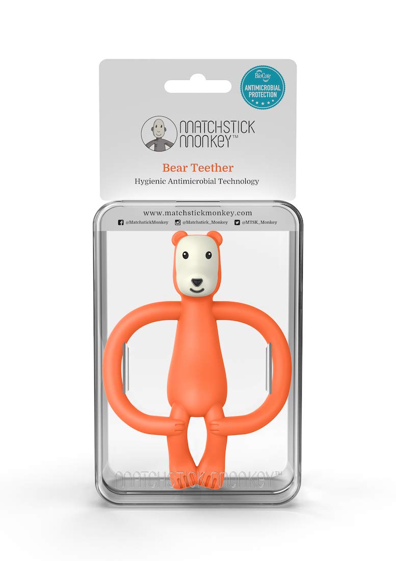 [Australia] - Matchstick Monkey, Bramble Bear Baby Teething Toy, Stimulates and Massages Sore Gums, 3 Months Old + 1 Animal Teether 