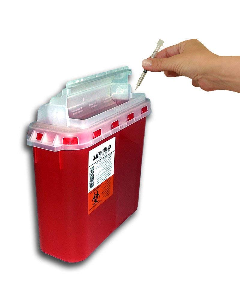 [Australia] - 5.4 Qt Sharps Disposal Container | Oakridge Products | Touchfree Rotating Lid 