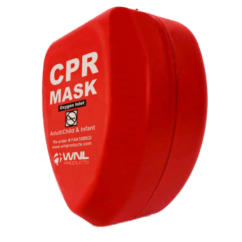 [Australia] - WNL Products FAK5000GI-RED Adult/Child & Infant Pocket CPR Rescue Resuscitation Mask Kit with One Way Valve and Belt Clip in Hard Red Case 