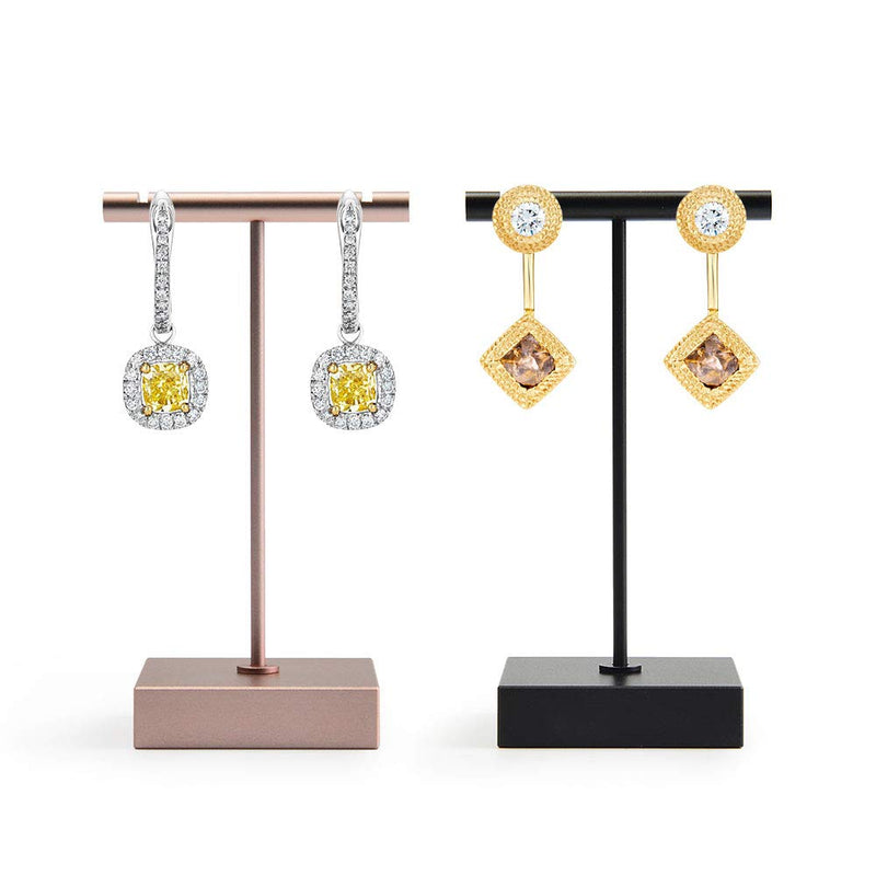 [Australia] - Oirlv Pure Metal T- Shape Earring Display Stand Showcase Organizer Earring Tree(Rose Gold) Rose Gold 
