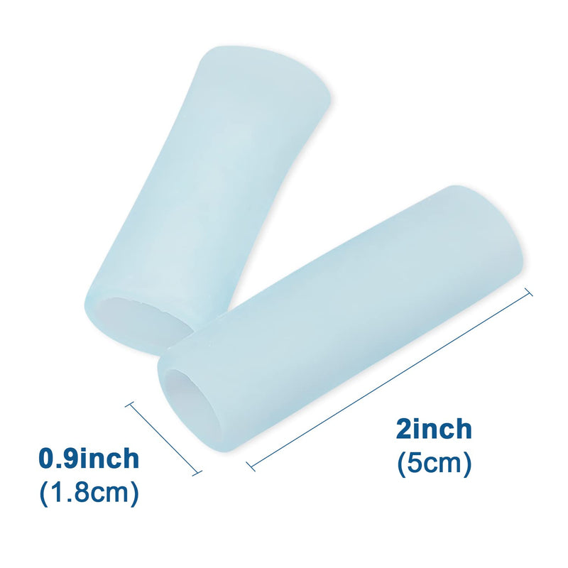 [Australia] - Sumifun Gel Finger Protector, 8 Pcs Silicone Finger Sleeves for Corns, Fingernails Loss, Friction Pain Relief, Blue 