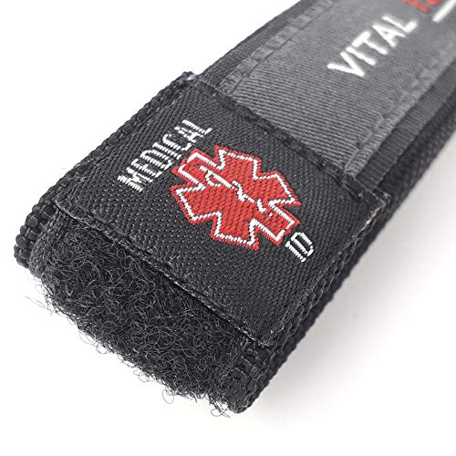 [Australia] - Diabetes Bracelets Type 2, Diabetic Bracelet Type 2, Diabetic kit Bag Essential, Diabetes ID Bracelets, Diabetic Wristbands Type 2 for Fast Awareness, Medical ID for Men Women Child Adult Teen Charcoal 