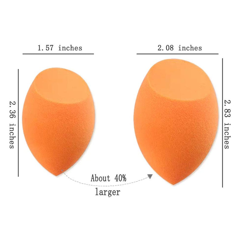 [Australia] - Beauty Sponge Makeup Blender(6 Pcs) Makeup Sponge Blender Beauty Set Flawless Application for Liquids,Concealer,Cream,Powder + Lip Scrub Brush(1 Pcs) for Smoother and Fuller Lip Appearance Orange 