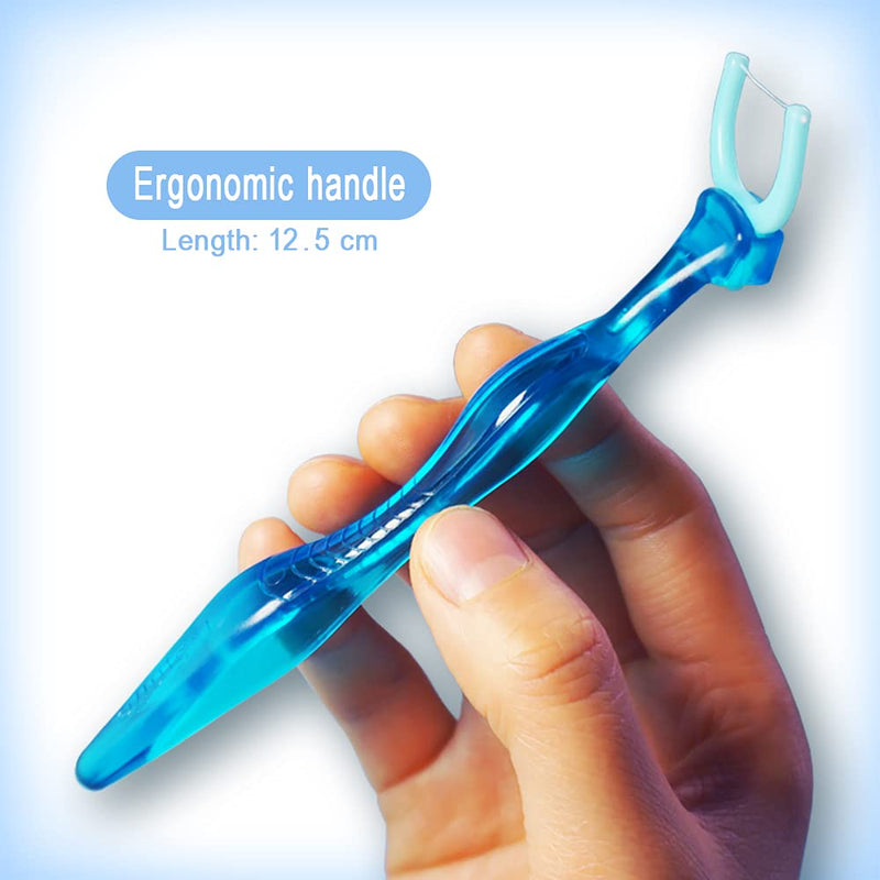 [Australia] - TEEsmile Evolutionary Clean Dental Flossers, Kit of Handle(s) Plus Refillable Heads (2 Mid-Length Handles, +200 Extra Strength Refills) 202 Piece Set 