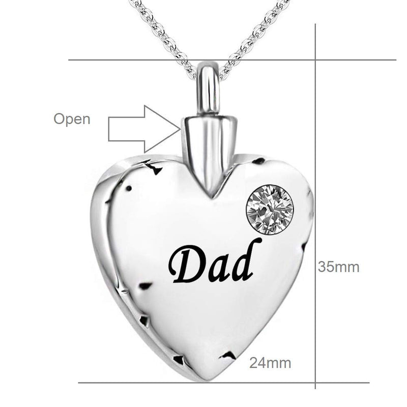 [Australia] - JMQJewelry Urn Necklace for Ashes White Birthstone Cremation Jewelry for Love Grandma Mom Dad Family Brother Sister Wife Daughter 
