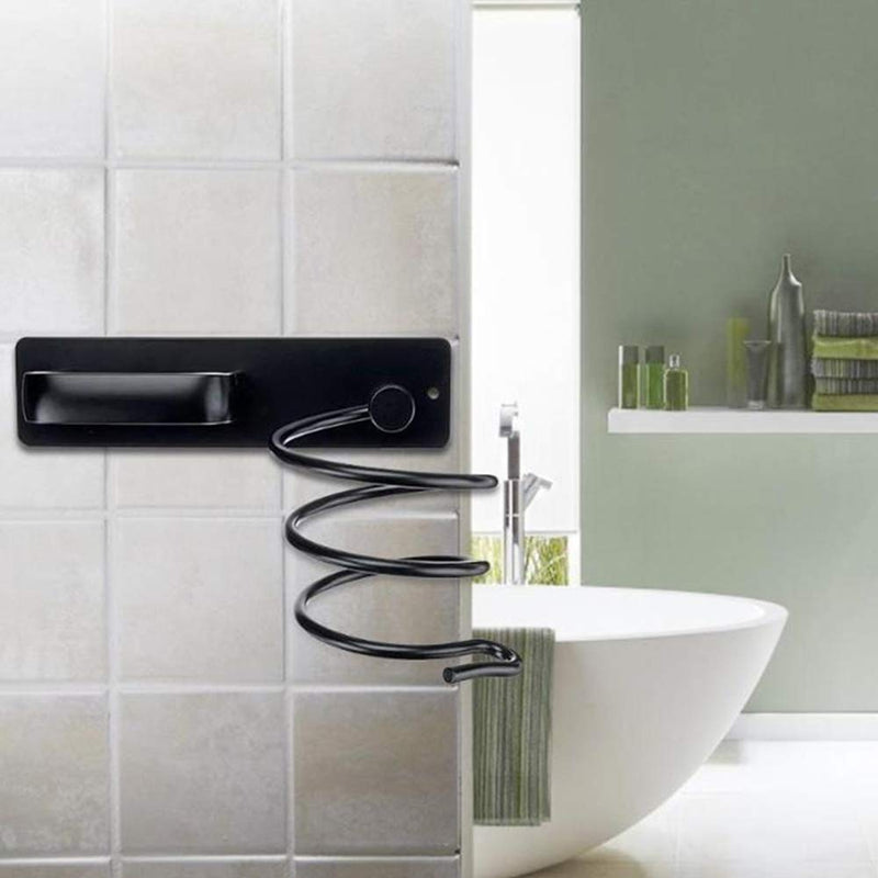 [Australia] - Hair Dryer Straightener Holder With Cable Tidy, Wall Mounted Metal Hair Dryer Hanger Hairdryer Holder Station for Dressing Table Professional Spiral Straightener 