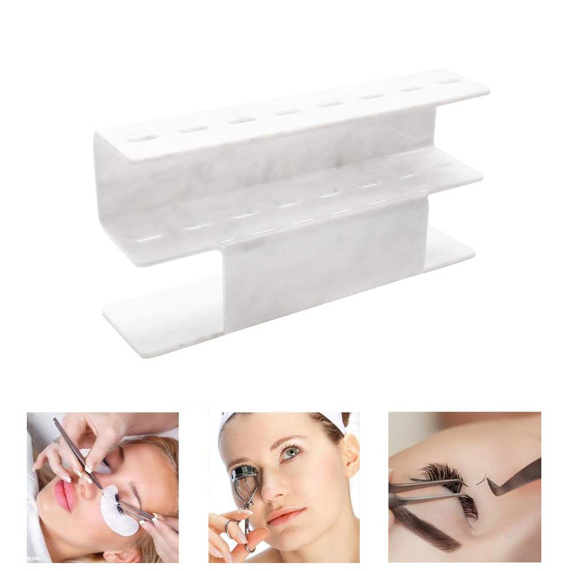 [Australia] - Mekupeu 8 Holes Tweezers Shelf Holder Eyelash Extension Supplies Display Stand, Marble, 1 Pc Marble-8 holes-1pc 