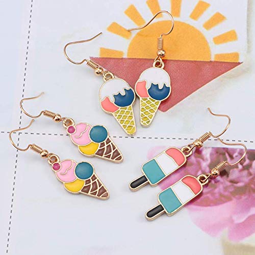 [Australia] - YINLIN Cute Colorful Ice Cream Pendant Necklace Sweet Food Jewelry Popsicle earring 