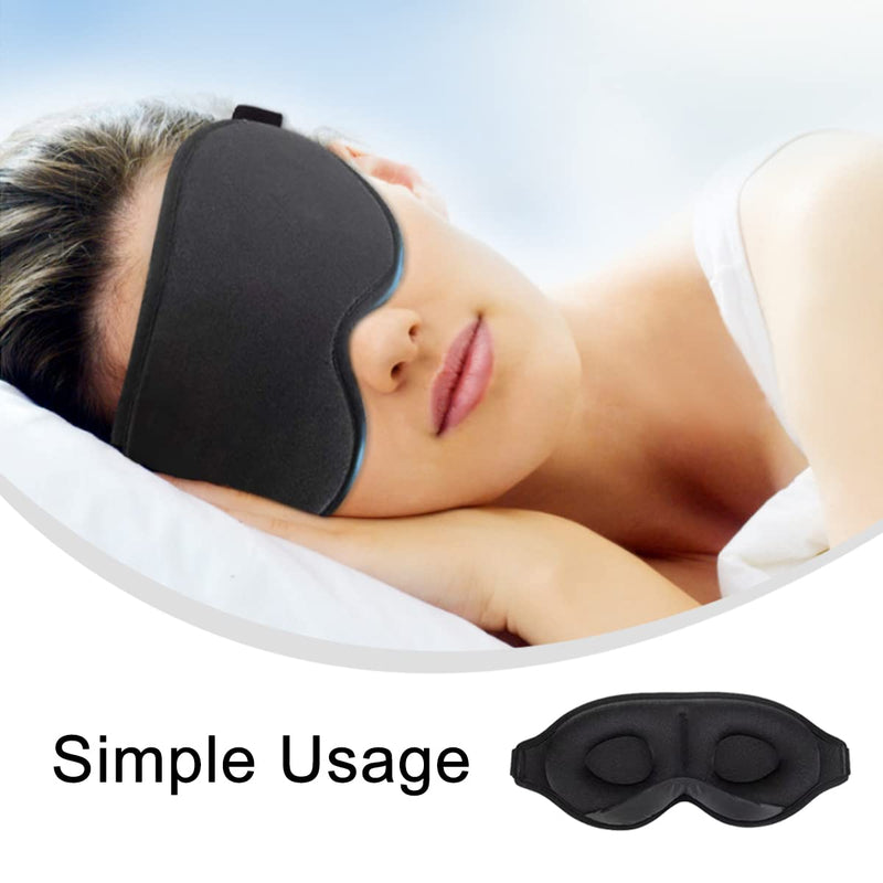[Australia] - 3D Blackout Sleep Eye Mask Adjustable Sleep Eye Mask Portable Nap Sleep Eye Mask for Travel, Office, Yoga, Home Sleeping 