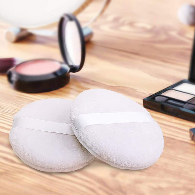 [Australia] - Topwon 4 Inch Powder Puff, Washable Large Body Powder Puff, Soft & Furry - 3Pcs A 