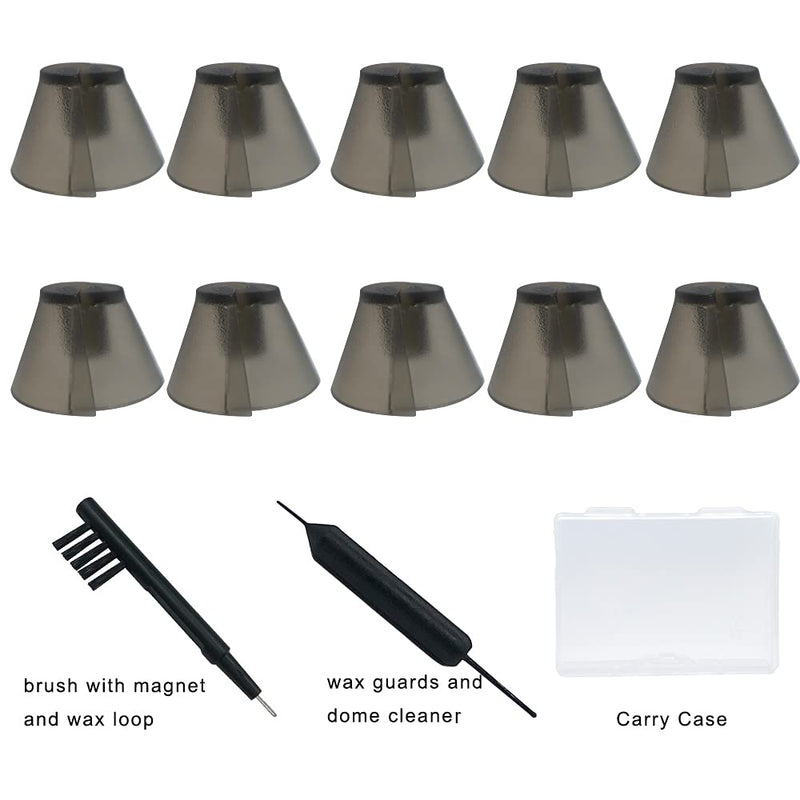 [Australia] - Smokey Hearing Aid Tulip Domes Ear Tips for Resound Sure Fit Style RIC RITE and Open Fit BTE Hearing Amplifier with Cleaning Tools Brush Cleaner and Carry Case 