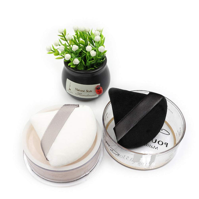 [Australia] - Pimoys 6 Pieces Pure Cotton Powder Puff Face Soft Sponge Triangle Cosmetic Makeup Tool with Strap for Contouring, Under Eyes and Corners 