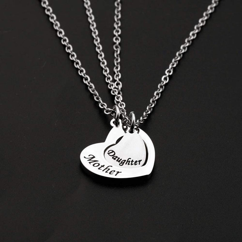 [Australia] - KUIYAI Mother Daughter Necklace Set of 2 Matching Heart Mom and Me Jewelry Mother daughter NS 