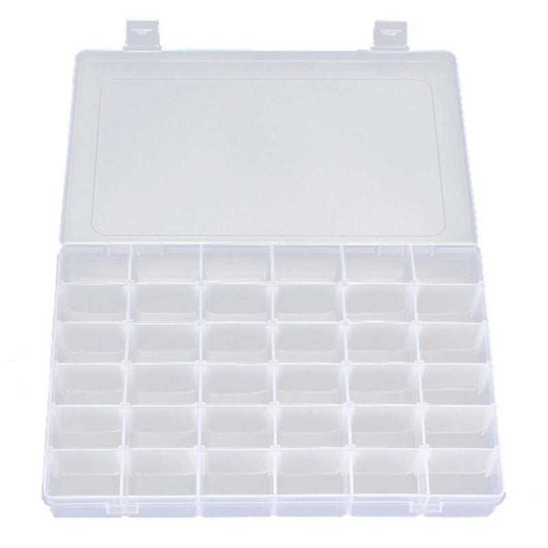 [Australia] - SpeedDa Clear Plastic Jewelry Box Organizer Storage Container with Adjustable Dividers 36 Grids 