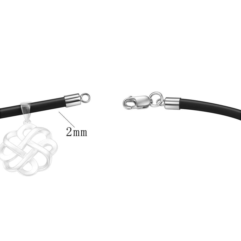 [Australia] - GOXO Genuine Black Leather Necklace, Sterling Silver Clasp, 16 to 24 Inch Cord Made in USA 18 inch 