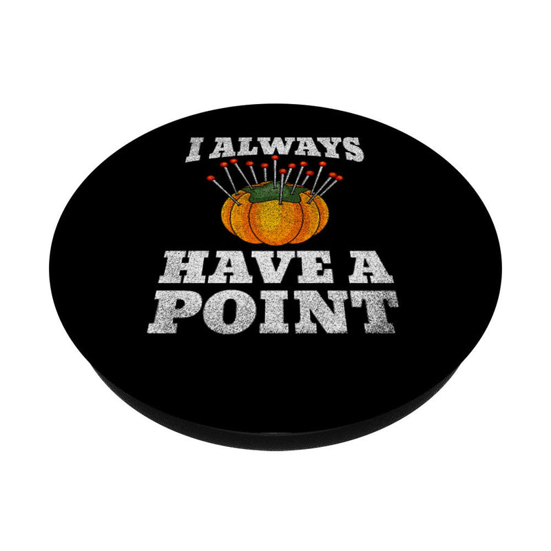 [Australia] - I Always Have A Point Acupuncture Gifts Acupuncturist PopSockets Grip and Stand for Phones and Tablets Black 