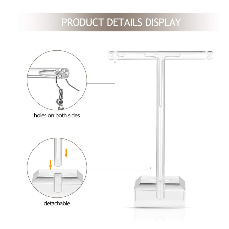 [Australia] - Cabilock 4Pcs Acrylic Earrings Stand Holder T-shape Ear Studs Display Rack Jewelry Tree Stand Organizer (Transparent) 