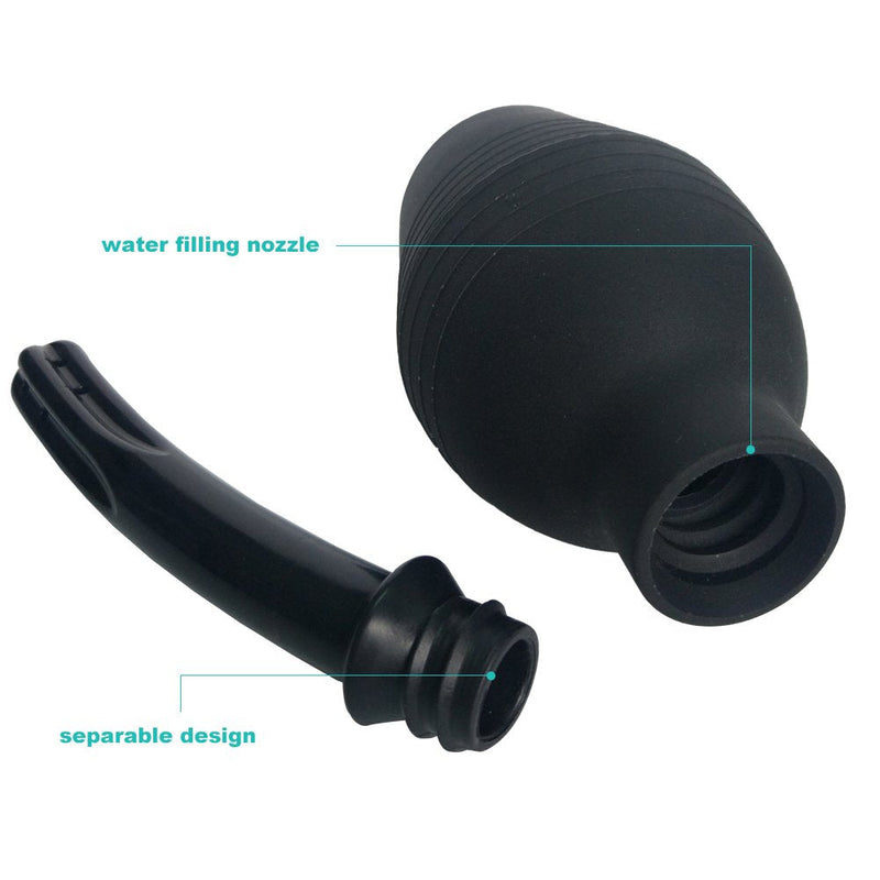 [Australia] - Abyclean Anal Douche Enema Bulb Vaginal Douche Enema Cleaner for Women’s or Man’s Health (310ml Black) 310ml 
