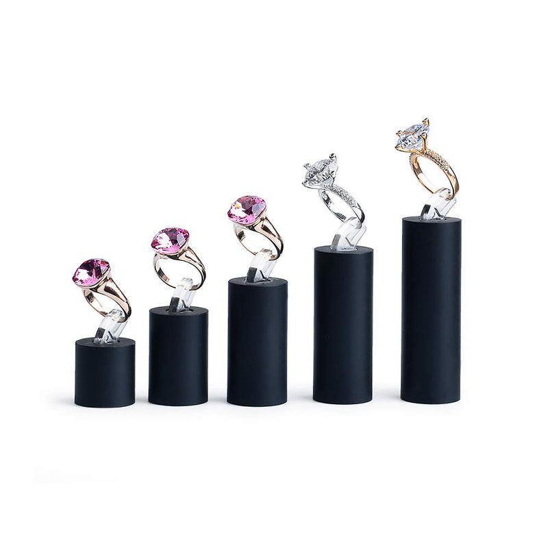 [Australia] - Woodten Black Acrylic Ring Stand Cylindrical Ring seat Jewelry Display YJ10102 