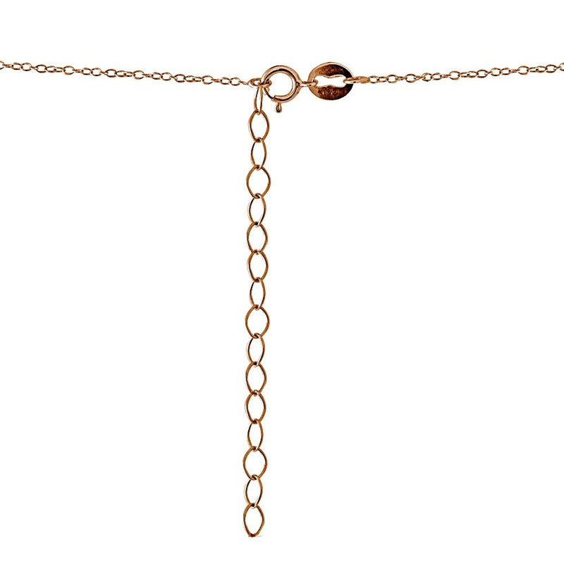 [Australia] - Sterling Silver Cubic Zirconia Round Circle Pave Dainty Short Choker Necklace with Extender rose-gold-flashed-silver 