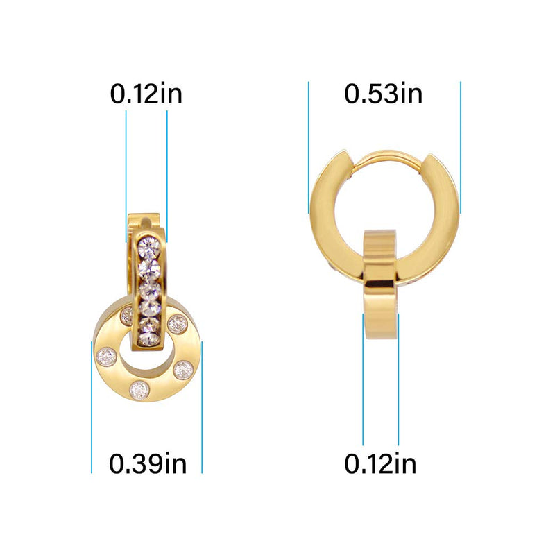 [Australia] - KLKE Gold Hoop Earrings for Women, Brilliant Crystal Huggie Earrings for Girls Sensitive Ears Sleeper Earrings 14K Gold Plated Stainless Steel 