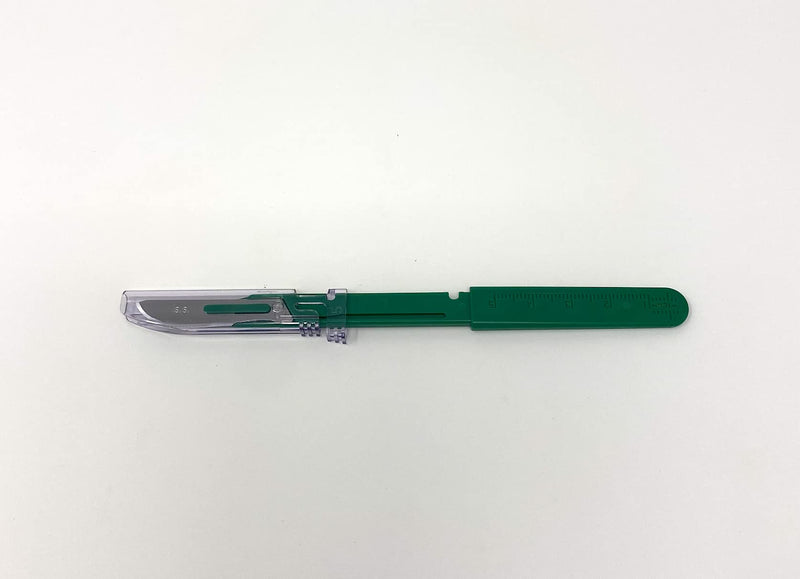 [Australia] - Disposable Safety Scalpels Sterile Surgical Blade Size 10 Stainless Steel with Plastic Handle & Metric Line Individually Foil Wrapped by P&P MEDICAL SURGICAL Box of 10 