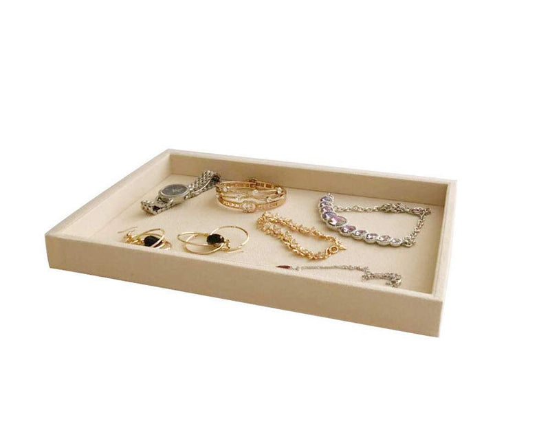 [Australia] - Svea Display Beige Velvet Flat Tray Organizer for Jewelry Accessory Collectibles Trade Show Exhibition Home Use Premium Grade Material Neutral Tone Fine Presentation Classic Present 