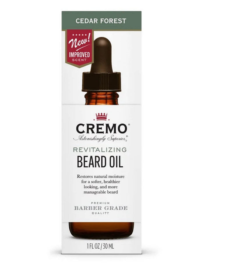 [Australia] - Cremo Beard Oil, Revitalizing Cedar Forest, 1 fl oz - Restore Natural Moisture and Soften Your Beard To Help Relieve Beard Itch 1 Fl Oz (Pack of 1) 