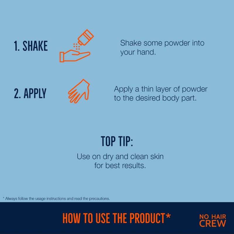 [Australia] - NO HAIR CREW Intimate Dry & Fresh Powder. Premium talcum free body powder for sensitive areas. Made for men. 100 g. 