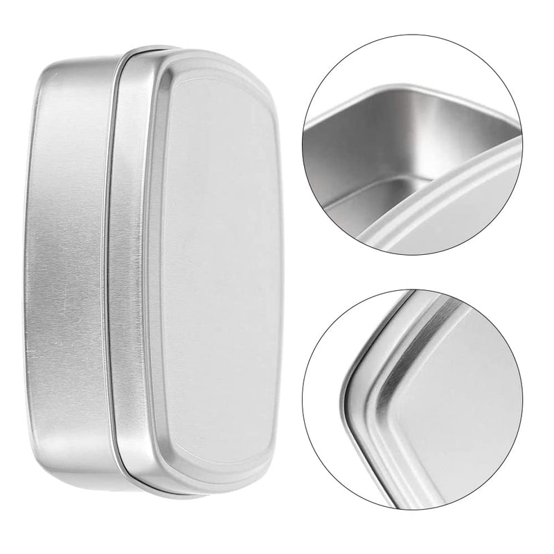 [Australia] - Aluminium Storage Soap Tins Box Soap Bar Holder Dish Container Bathroom Countertop Soap Storage Box for Soap Candy Key Earrings Storage Case (8.4x6.2cm) 