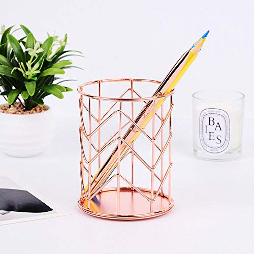 [Australia] - BE-TOOL Metal Pencil Holder, Pen Pot Organizers Rose Gold Nordic Style Durable Exquisite Brush Holder for Desk, Home, School(1Pcs) 