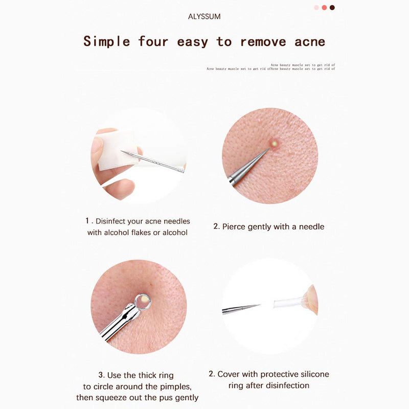 [Australia] - ALYSSUM 5-in-1 Professional Blackhead Remover Pimple Extractor Tool, Blackhead Extractor, Comedone Extractor Acne Removal Kit for Blemish, Whitehead Popping, Zit Removing for Nose Face with Metal Case 