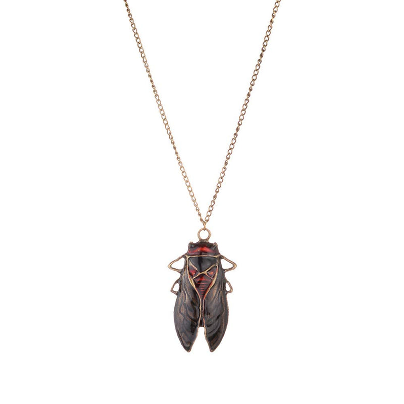 [Australia] - La Espoir Fashion Cicada Insects Pendants Sweater Necklace gold 