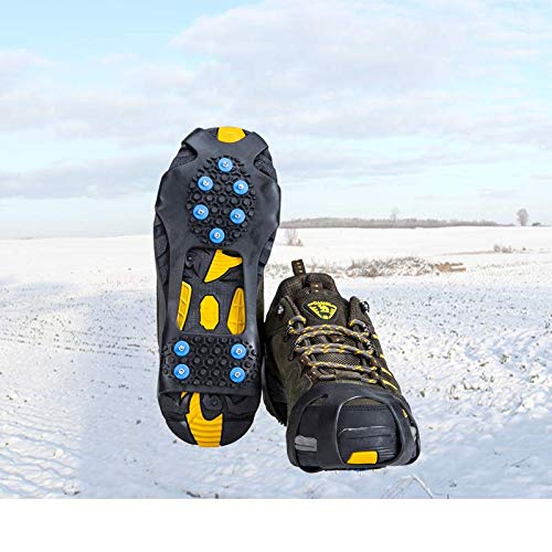 [Australia] - willceal Ice Cleats, Ice Grippers Traction Cleats Shoes and Boots Rubber Snow Shoe Spikes Crampons with 10 Steel Studs Cleats Prevent Outdoor Activities from Wrestling BLUE Large 