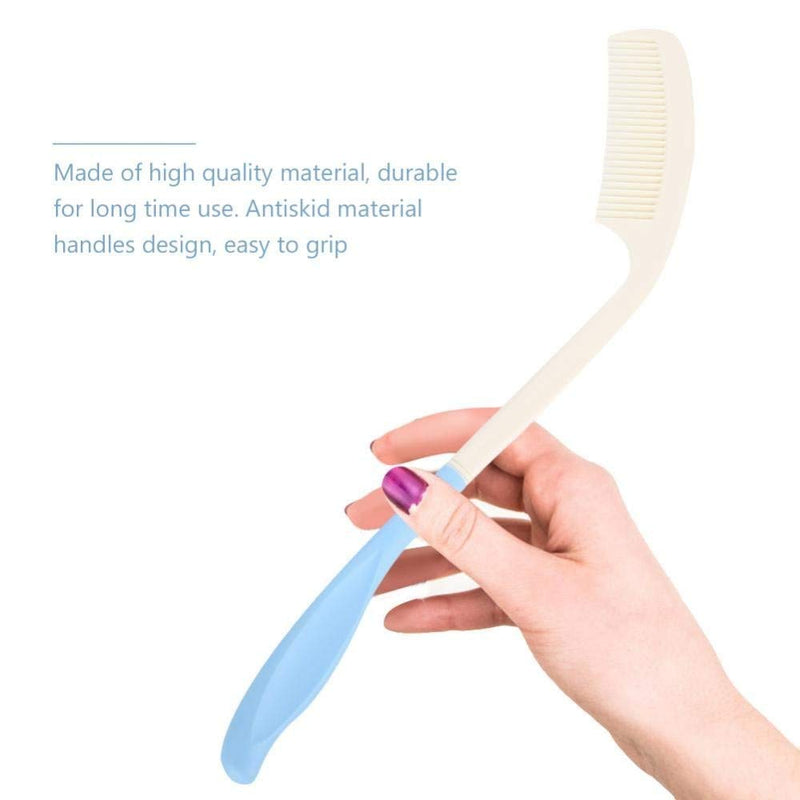 [Australia] - Long Handle Soft Comb and Brush, Long Handled Comb and Brush Set Long Handle Comb Hair Brush Anti-Slip Ergonomic Long Comb Reach(Comb) 