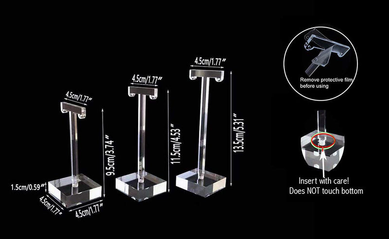 [Australia] - Svea Display for Jewelry Earrings High End Clear Acrylic Stands Blocks for Trade Show Photo Gallery Store Exhibit Presentation Set of 3PCs 