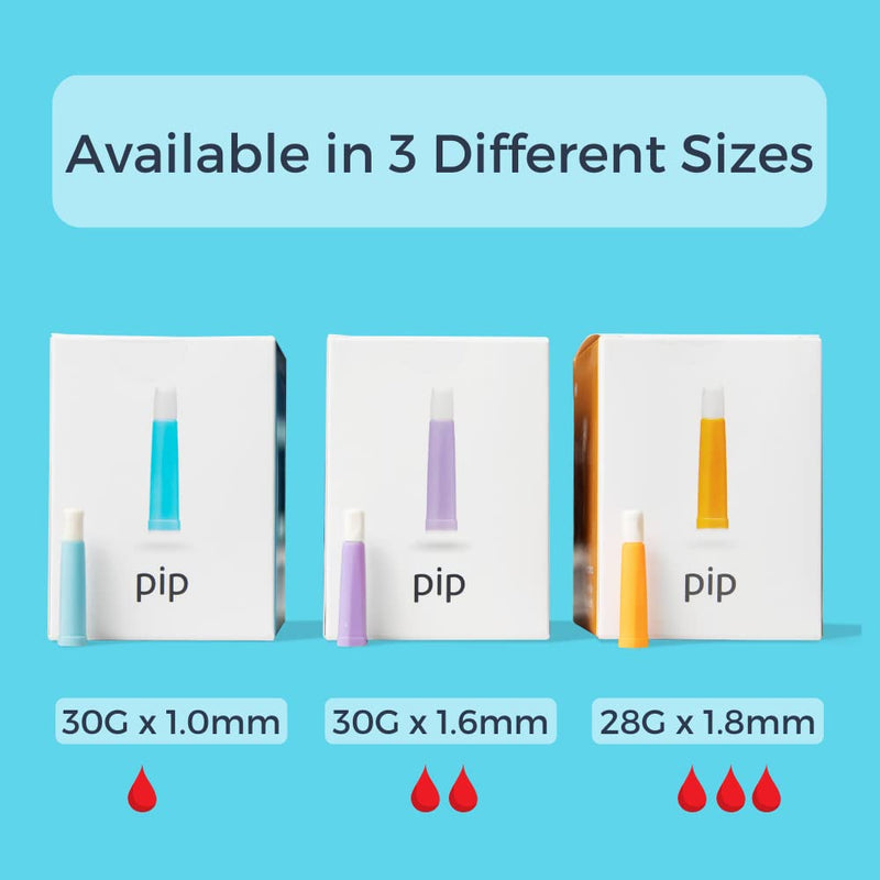 [Australia] - Pip 100 Lancets | All-in-One 30G-1.0mm Diabetes Safety Lancets | Ultra-Sensitive Fingerstick Testing for Blood Sugar & Ketone Monitors 