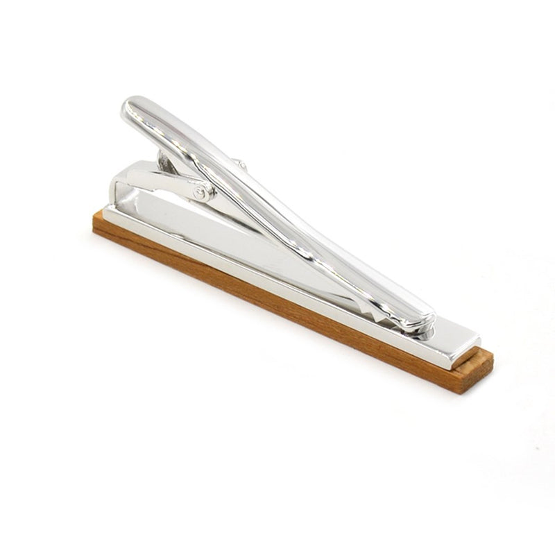 [Australia] - Merit Ocean Smart Men's Wood Tie Clip Natural Tie Bar 2.1 Inch in Gift Box Yellow 